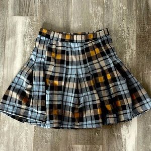Blue and Yellow plaid skirt